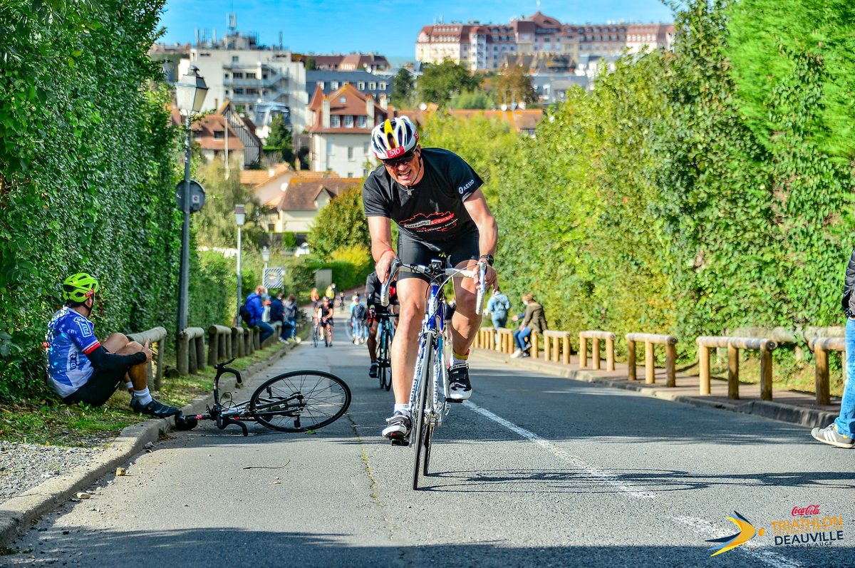 Laurent Vinatier sur la côte Saint-Laurent - Triathlon de Deauville