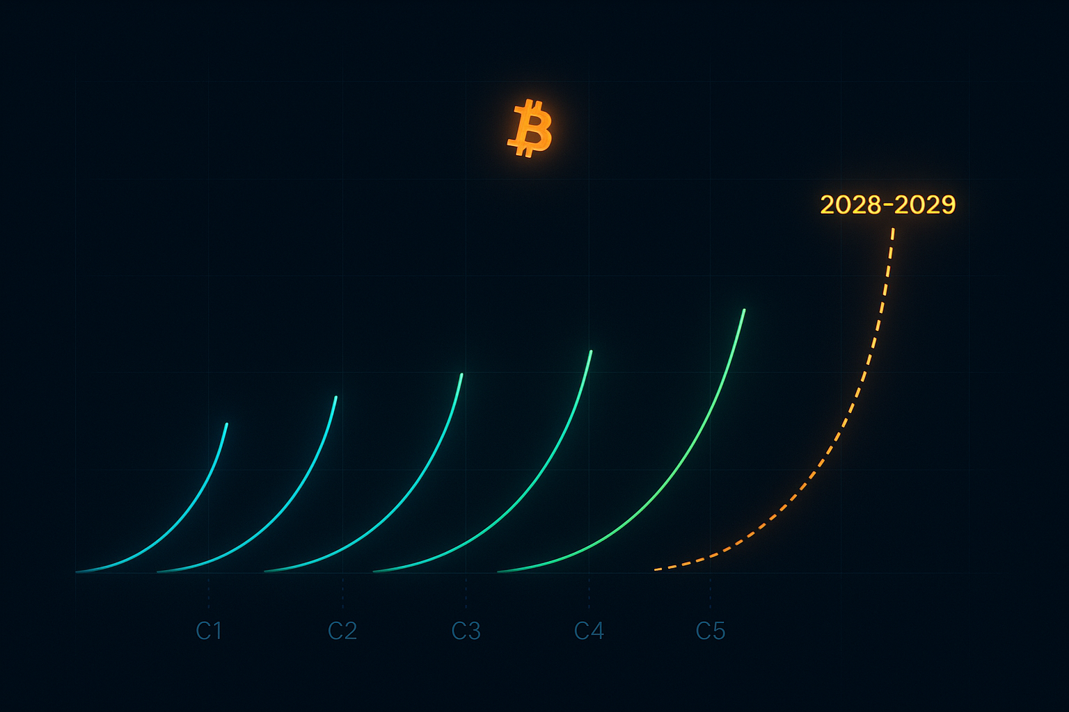 Cycle 5 Bitcoin : ce que les 4 premiers cycles suggèrent pour 2028–2029